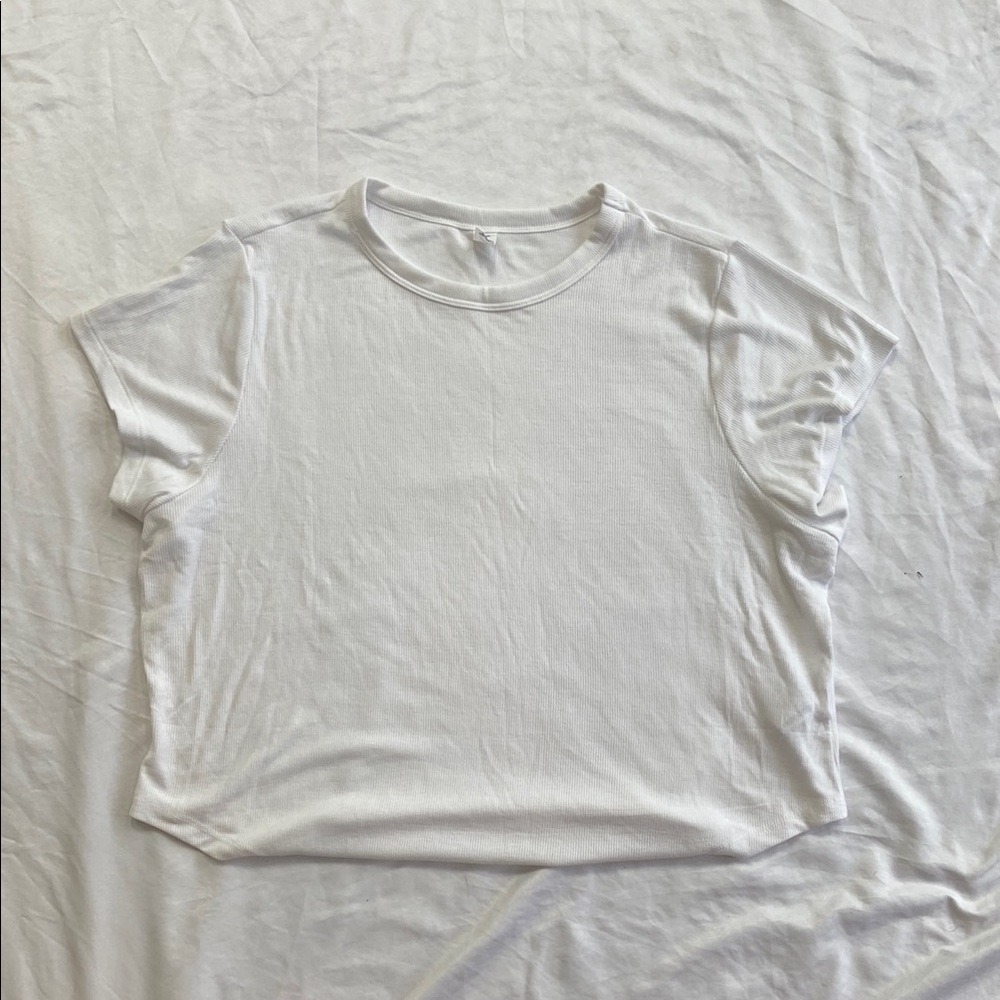 Old Navy White Relaxed Crop Tee